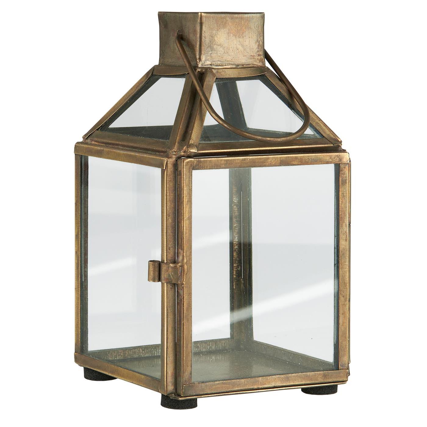 Ib Laursen pieni lyhty antiikkimessinki 7 x 12,5 x 7 cm