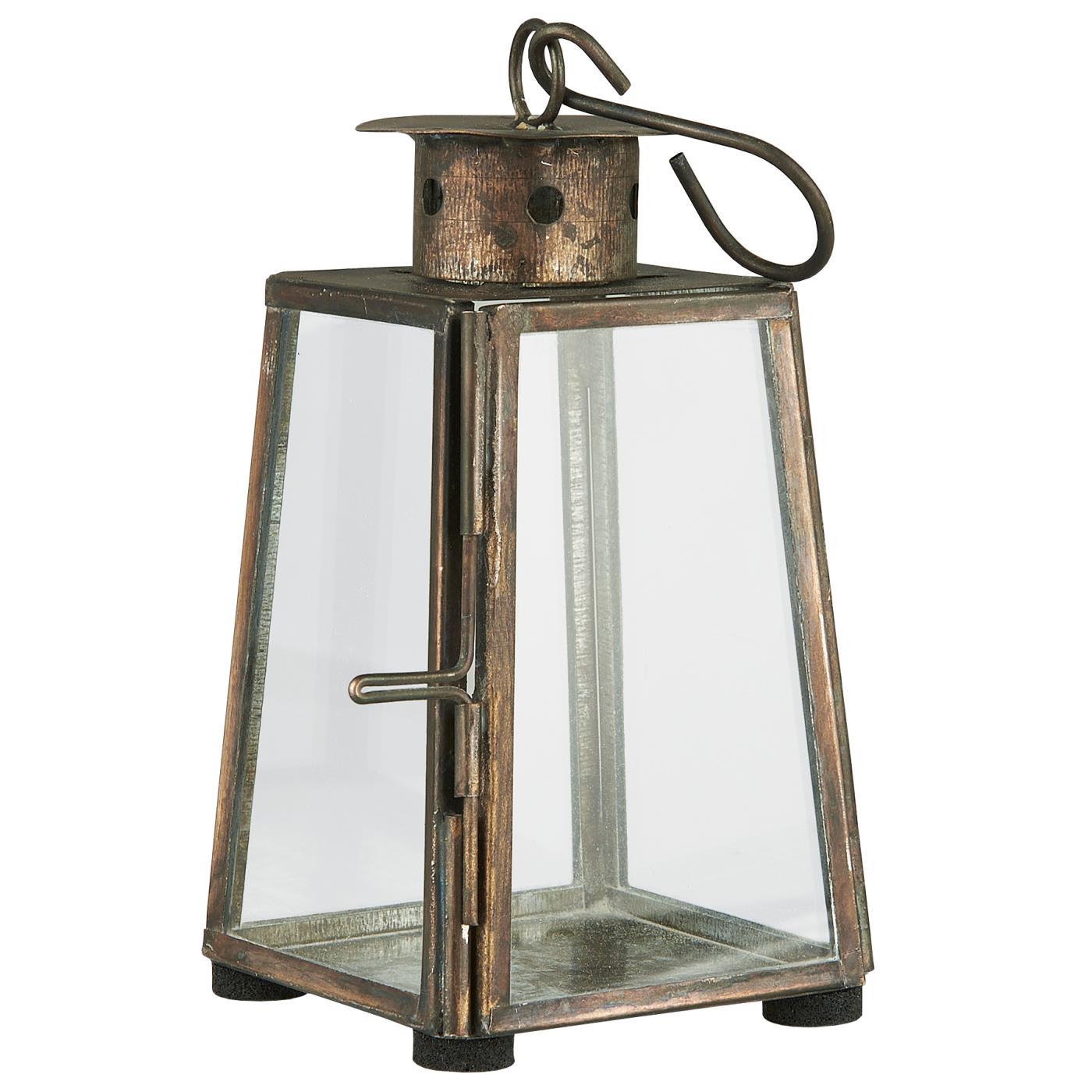 Ib Laursen pieni lyhty antiikkimessinki 6 x 12,5 x 6 cm