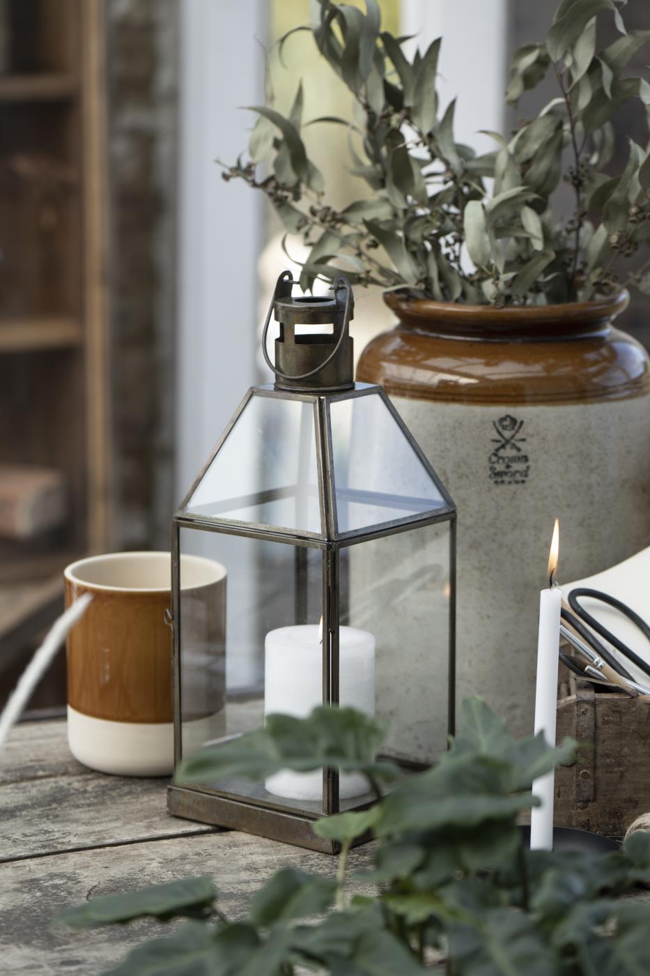 Ib Laursen lyhty antiikkimessinki 14 x 35 x 14 cm