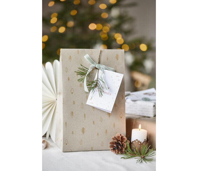 Ib Laursen lahjapussi Golden Forest 18 × 28,5 × 10 cm