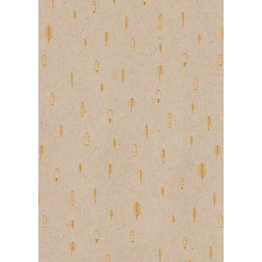 Ib Laursen lahjapaperi kuviollinen Golden Forest 5m
