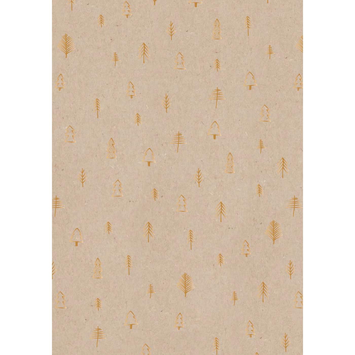 Ib Laursen lahjapaperi kuviollinen Golden Forest 5m