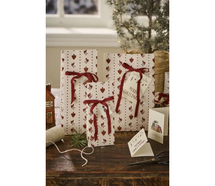 Ib Laursen lahjapussi Braided Hearts 12 × 30,5 × 7 cm