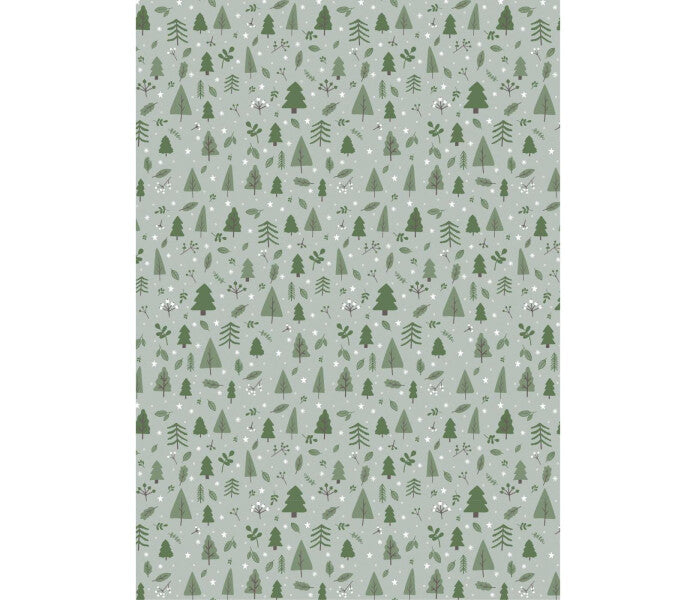 Ib Laursen lahjapaperi kuviollinen Green Forest 5m