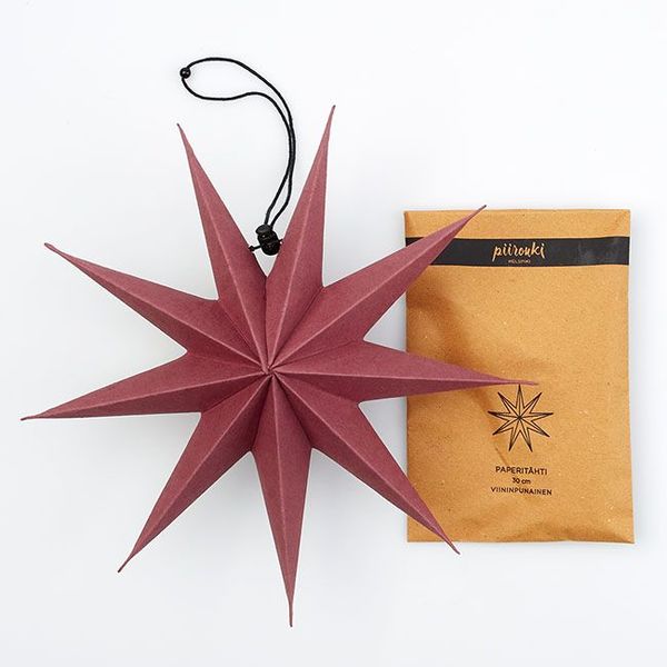Piironki paperitähti burgundi 30cm