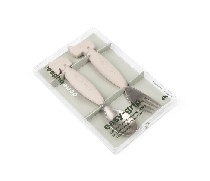 Done by Deer Easy-grip lusikka & haarukka hiekka