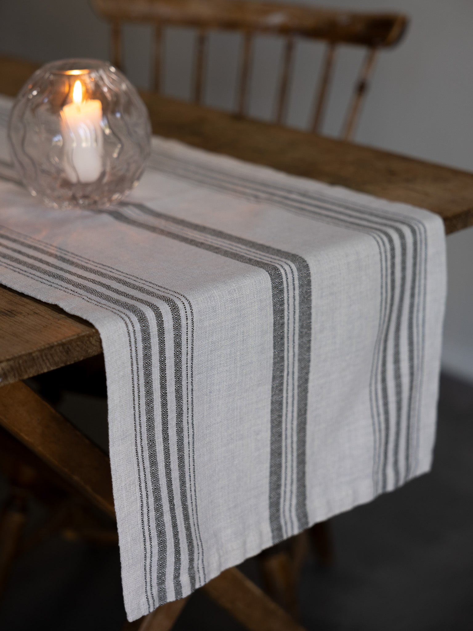 Storefactory Karlevi raidallinen kaitaliina vihreä 35 x 120 cm