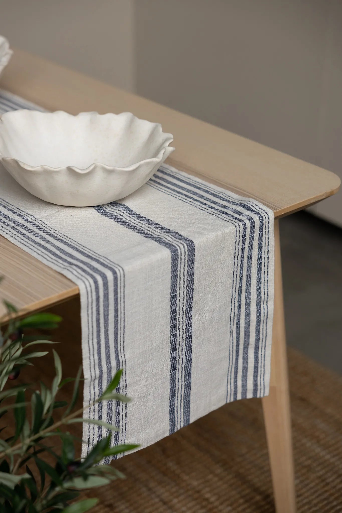 Storefactory Karlevi raidallinen kaitaliina sininen 35 x 120 cm