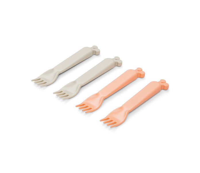 Done by Deer Kiddish haarukat Lalee beige/ koralli 4kpl