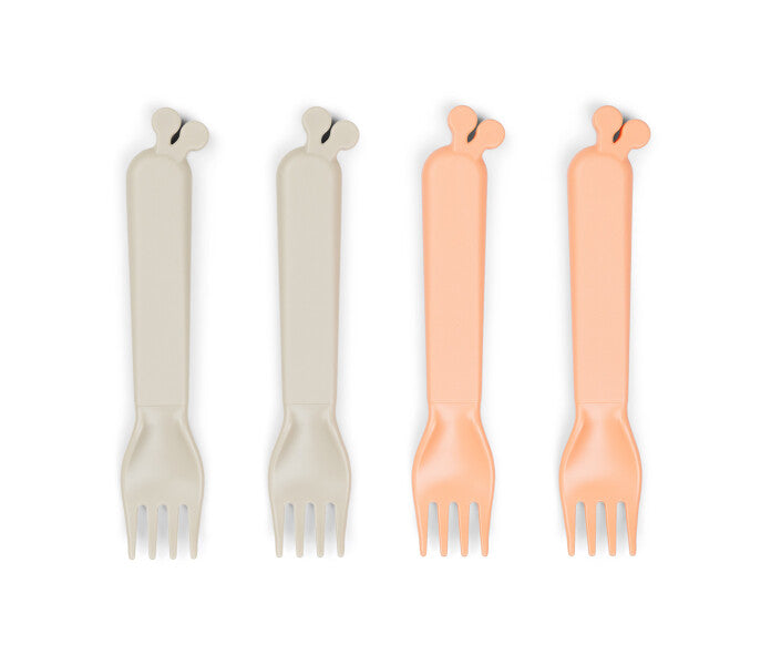 Done by Deer Kiddish haarukat Lalee beige/ koralli 4kpl