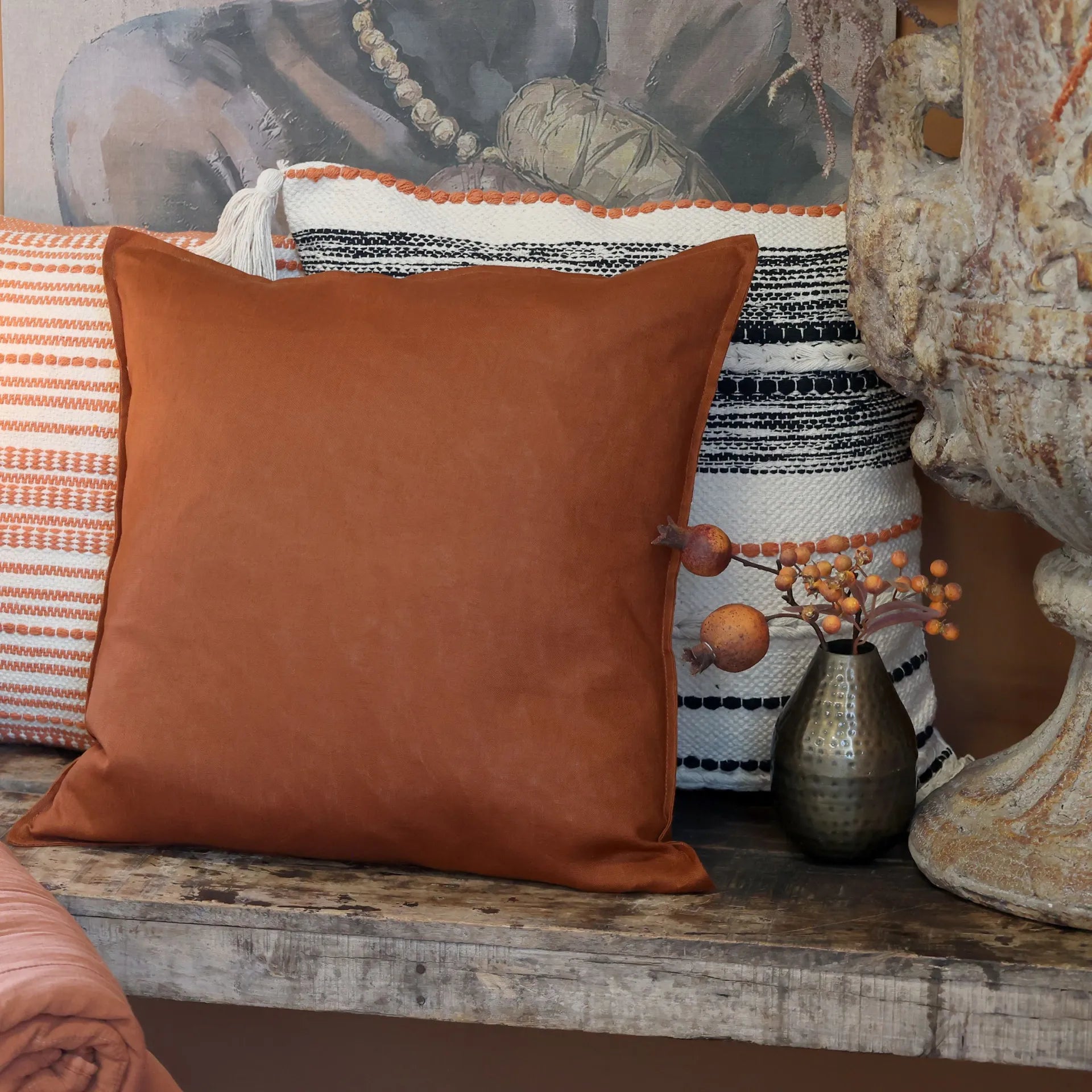 Chic Antique tyynynpäällinen pellava terrakotta 50 x 50 cm