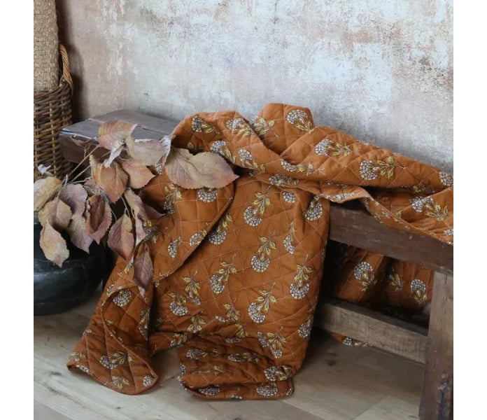 Chic Antique kuviollinen peitto terrakotta 130 x 160 cm