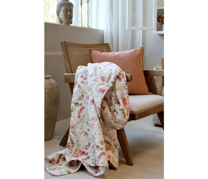 Chic Antique torkkupeitto kukkakuviolla 130 x 180 cm