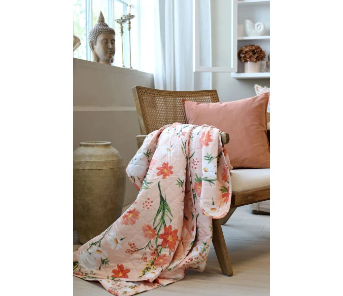 Chic Antique torkkupeitto kukkakuviolla 130 x 180 cm