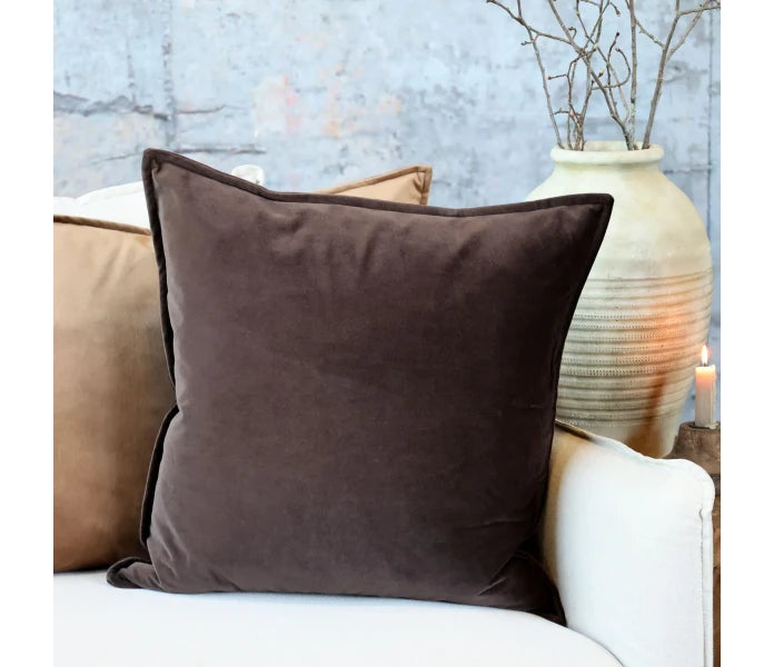 Chic Antique tyynynpäällinen samettia ruskea 50 x 50 cm