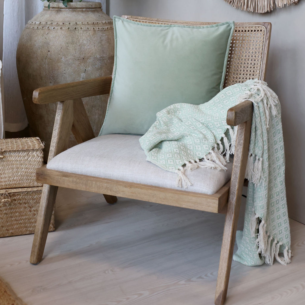Chic Antique tyynynpäällinen samettia vaaleanvihreä 50 x 50 cm