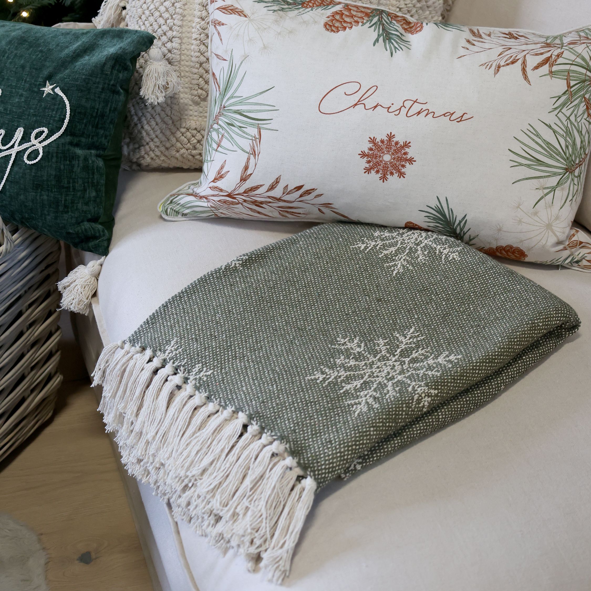 Chic Antique puuvillapeitto vihreä 130  x 150 cm