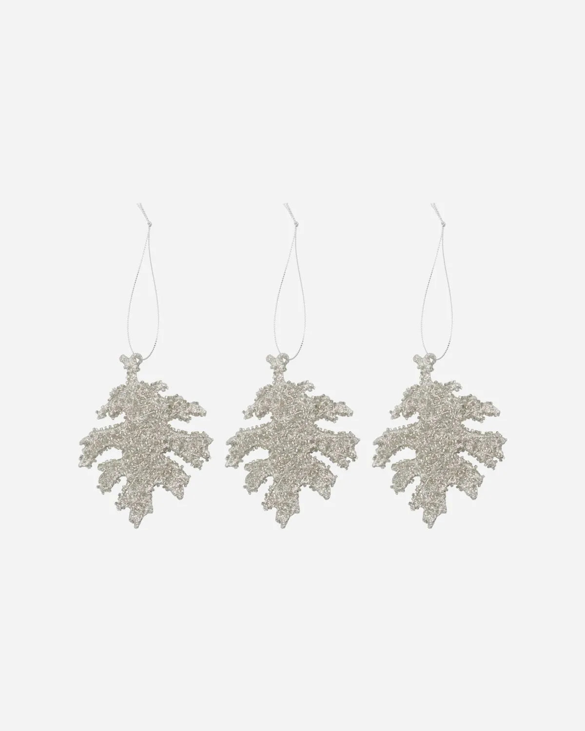 House Doctor Gliz ripustettava lehtikoriste hopea