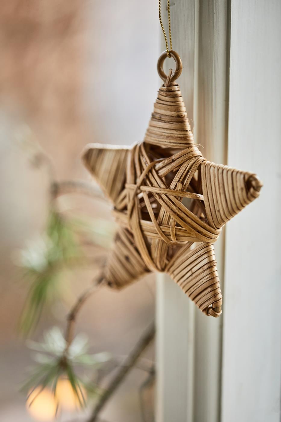 Ib Laursen tähti rottinki 14 × 15 cm