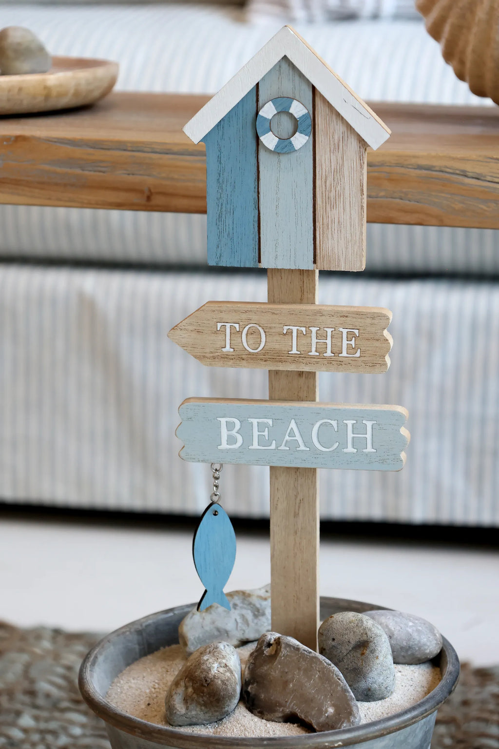Chic Antique puinen kyltti - To The Beach