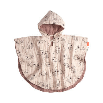 Done by Deer Sea Friends hupullinen poncho roosa one size