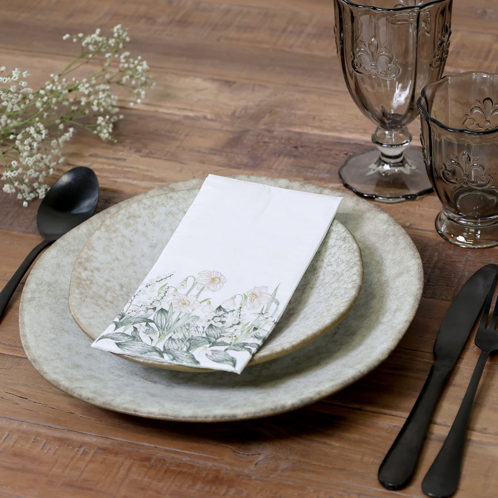 Chic Antique servetit valkoiset kukat 16 kpl 10 x 20 cm