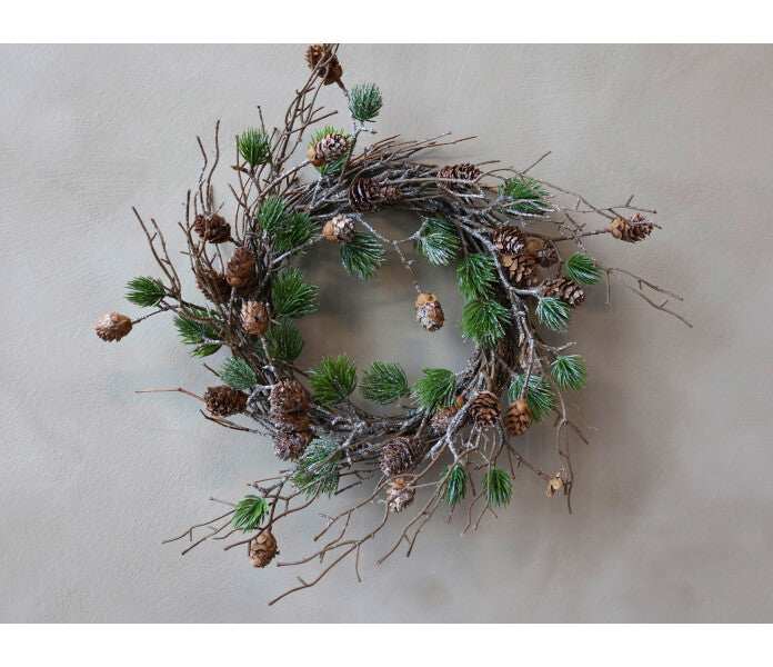 Chic Antique kranssi kävyillä 40 cm