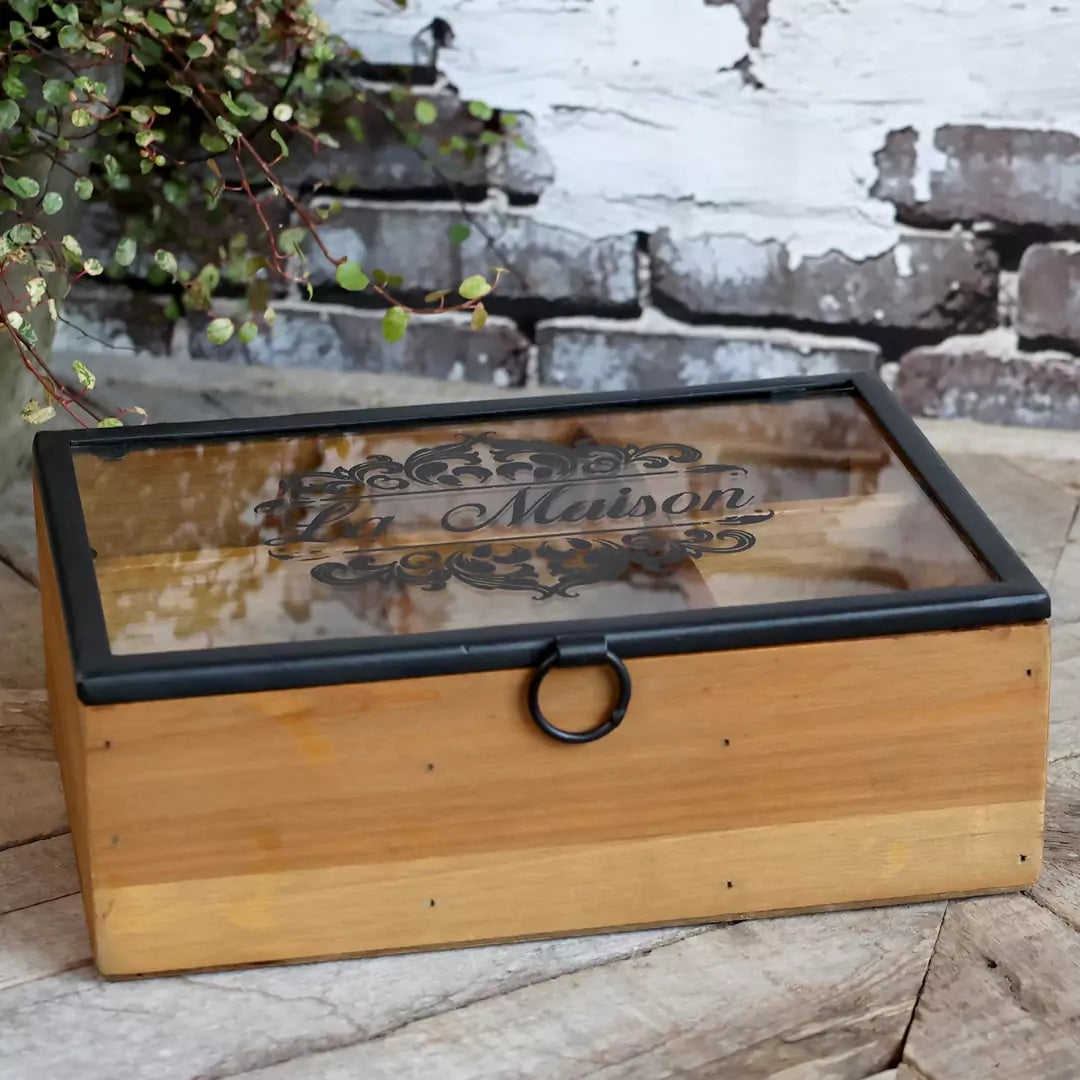 Chic Antique puinen laatikko kuudella lokerolla