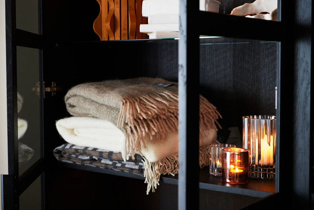 Stackelbergs mohairpeitto 130 x 170 cm - Light Taupe & Brindle Melange