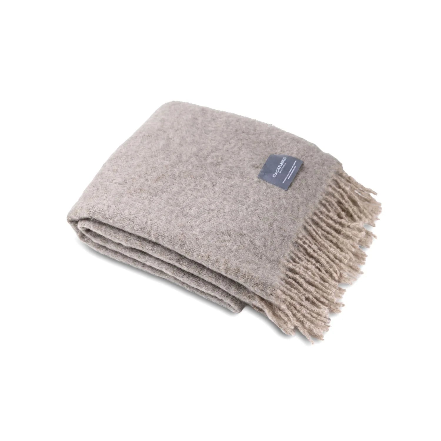 Stackelbergs mohairpeitto 130 x 170 cm - Light Taupe & Brindle Melange