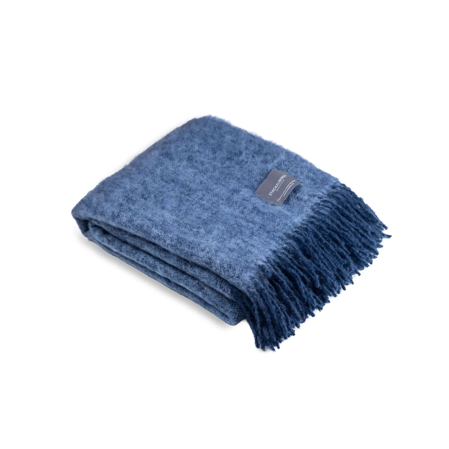 Stackelbergs mohairpeitto 130 x 170 cm - Denim Sky & Blue Melange