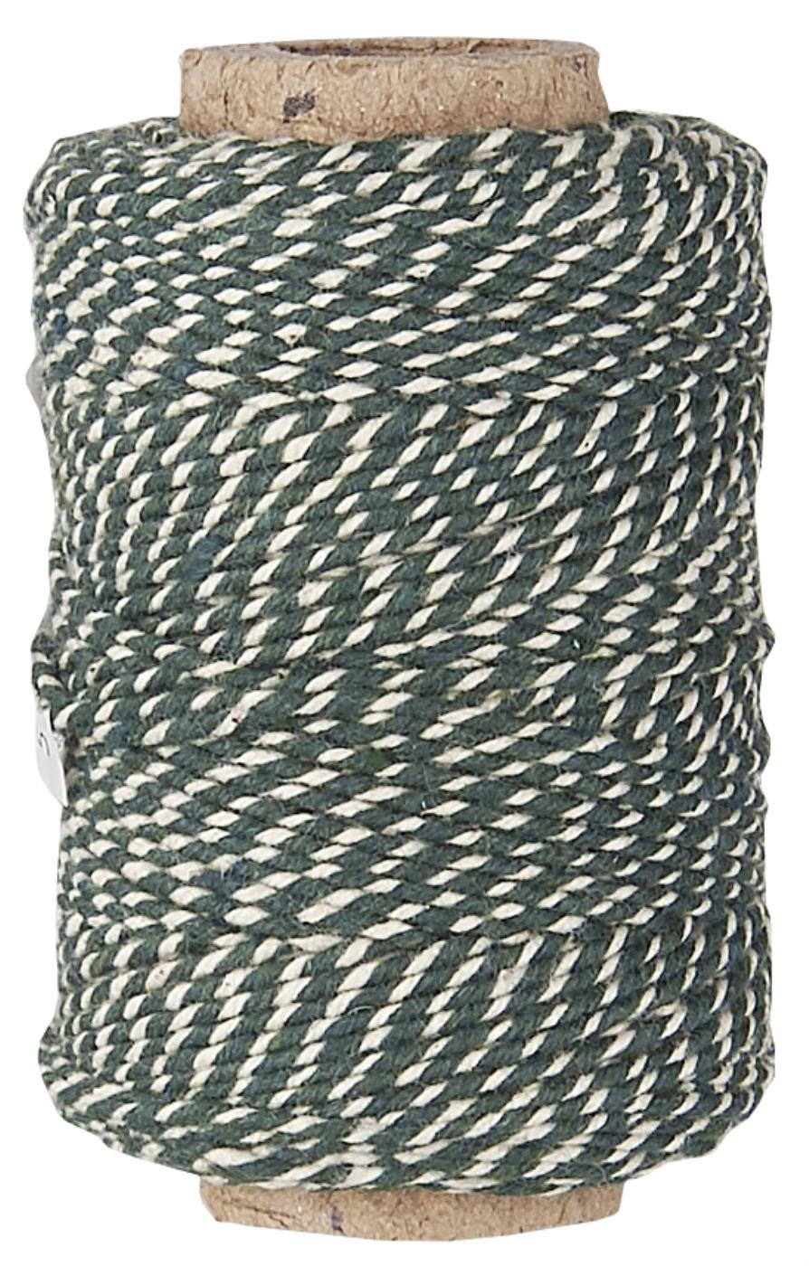 Ib Laursen puuvillanaru vihreä/valkoinen 40m