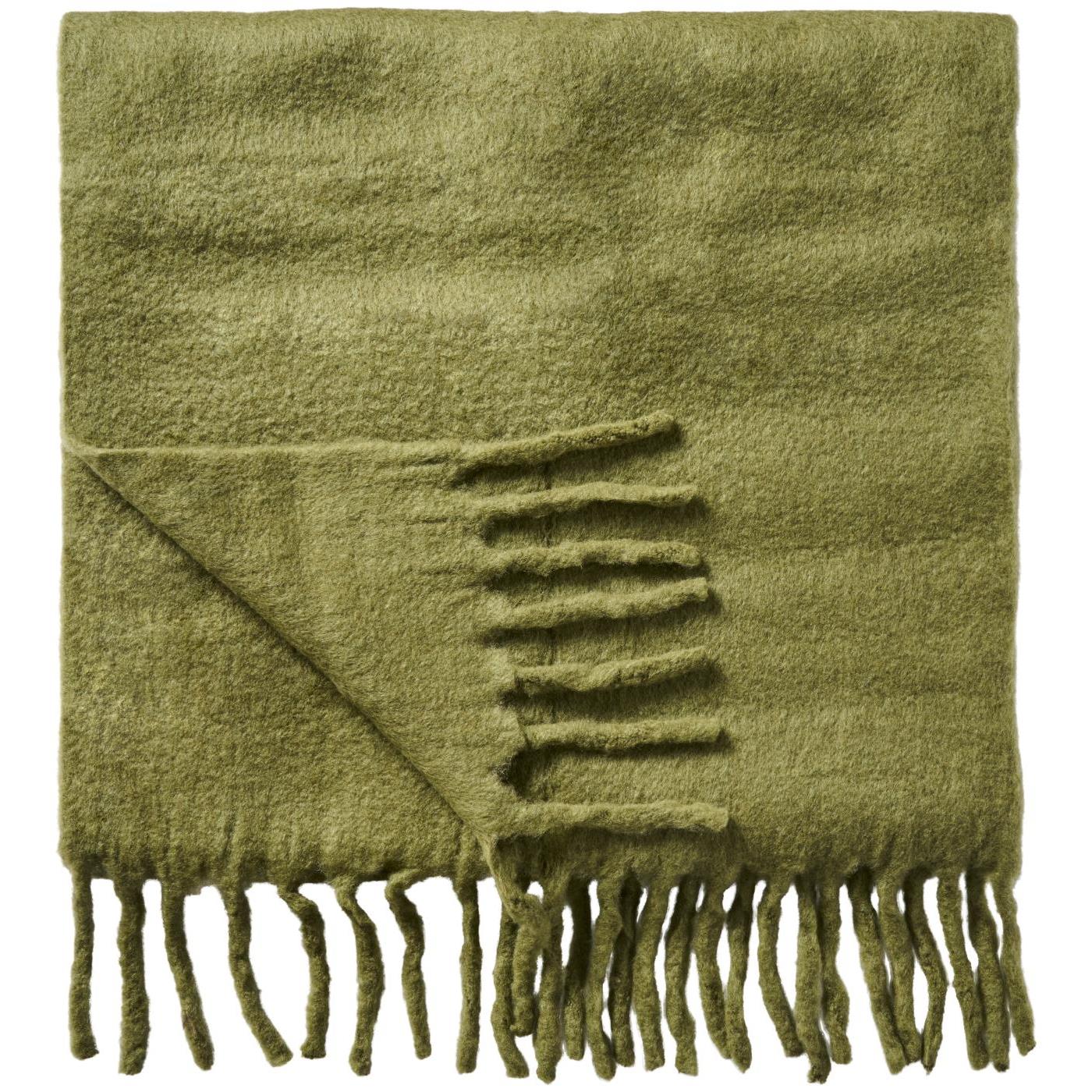 Ib Laursen torkkupeitto villasekoitetta vihreä 130 x 170 cm