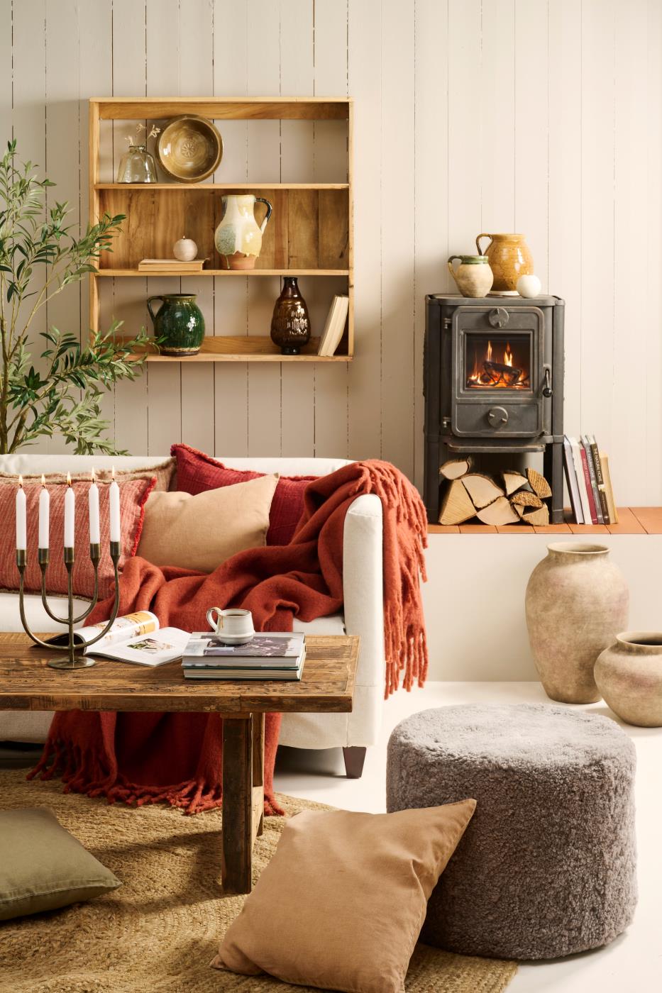 Ib Laursen torkkupeitto villasekoitetta ruoste 130 x 170 cm