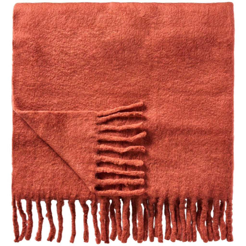 Ib Laursen torkkupeitto villasekoitetta ruoste 130 x 170 cm