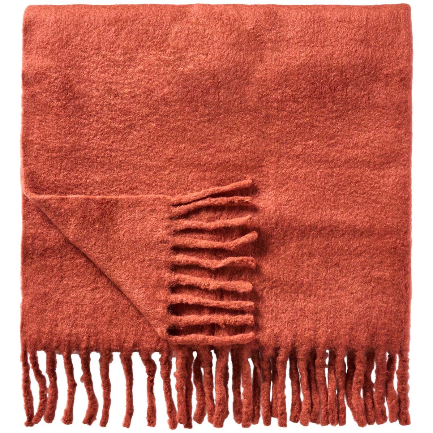 Ib Laursen torkkupeitto villasekoitetta ruoste 130 x 170 cm