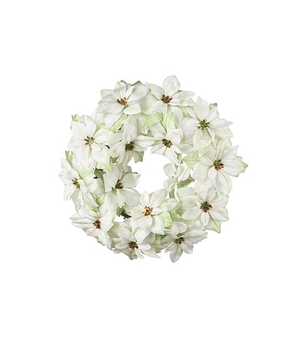 Mr Plant joulutähti kranssi valkoinen 30 cm