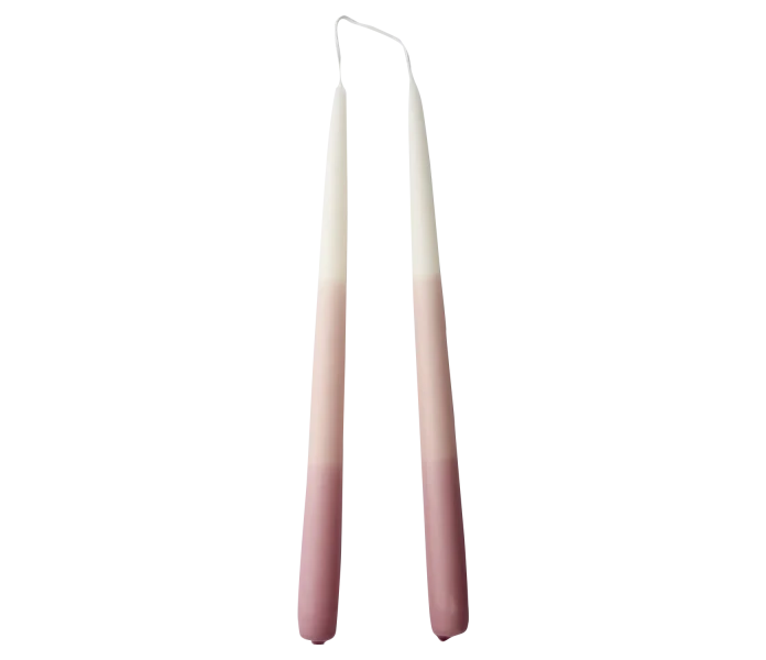 Affari raidallinen kynttilä roosa 30 cm 2kpl