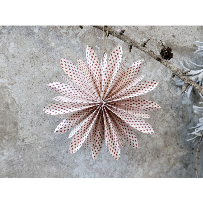 Chic Antioque paperikoriste puna-valkoinen 18 cm