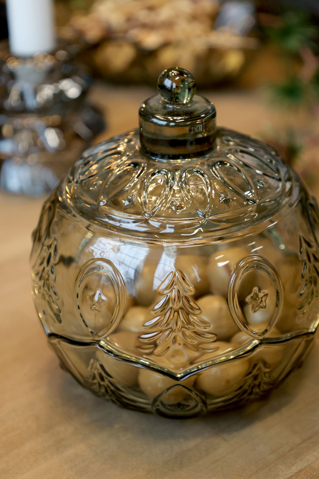 Chic Antique joulupallo lasinen rasia vihreä