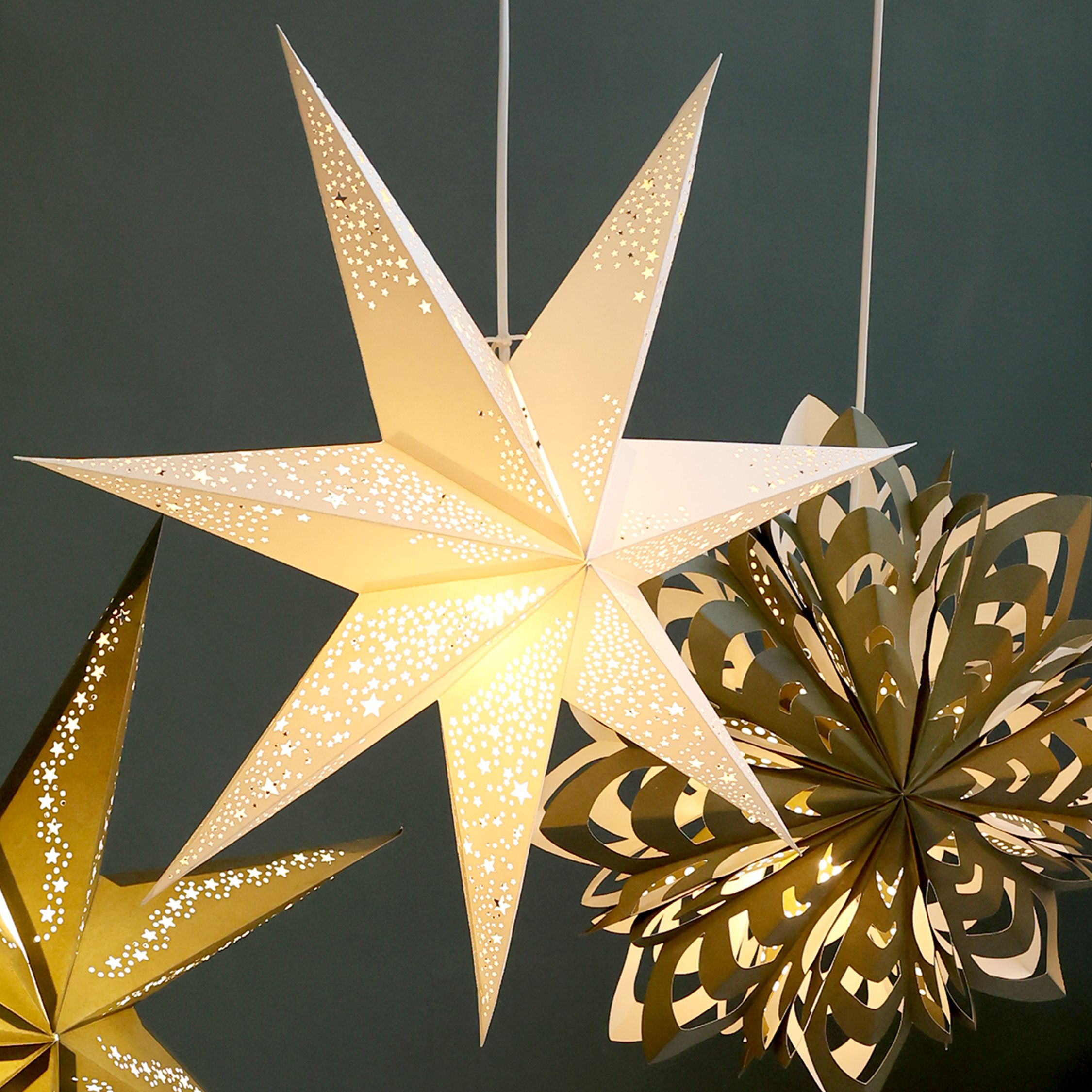 Chic Antique paperitähti valkoinen 60 cm