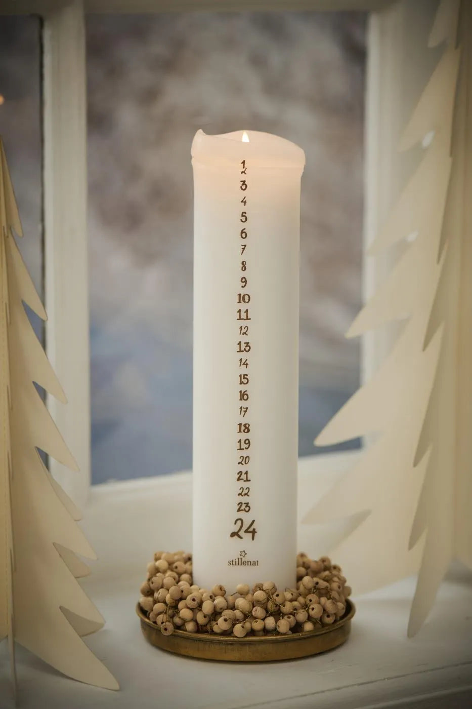 Ib Laursen helmikoristeinen kynttilämansetti / pieni kranssi 10 cm