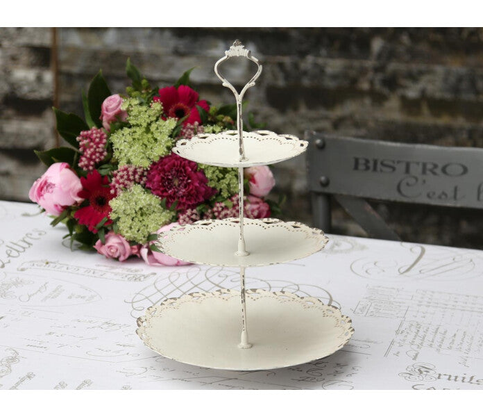 Chic Antique 3-kerrostarjotin valkoinen 33 cm