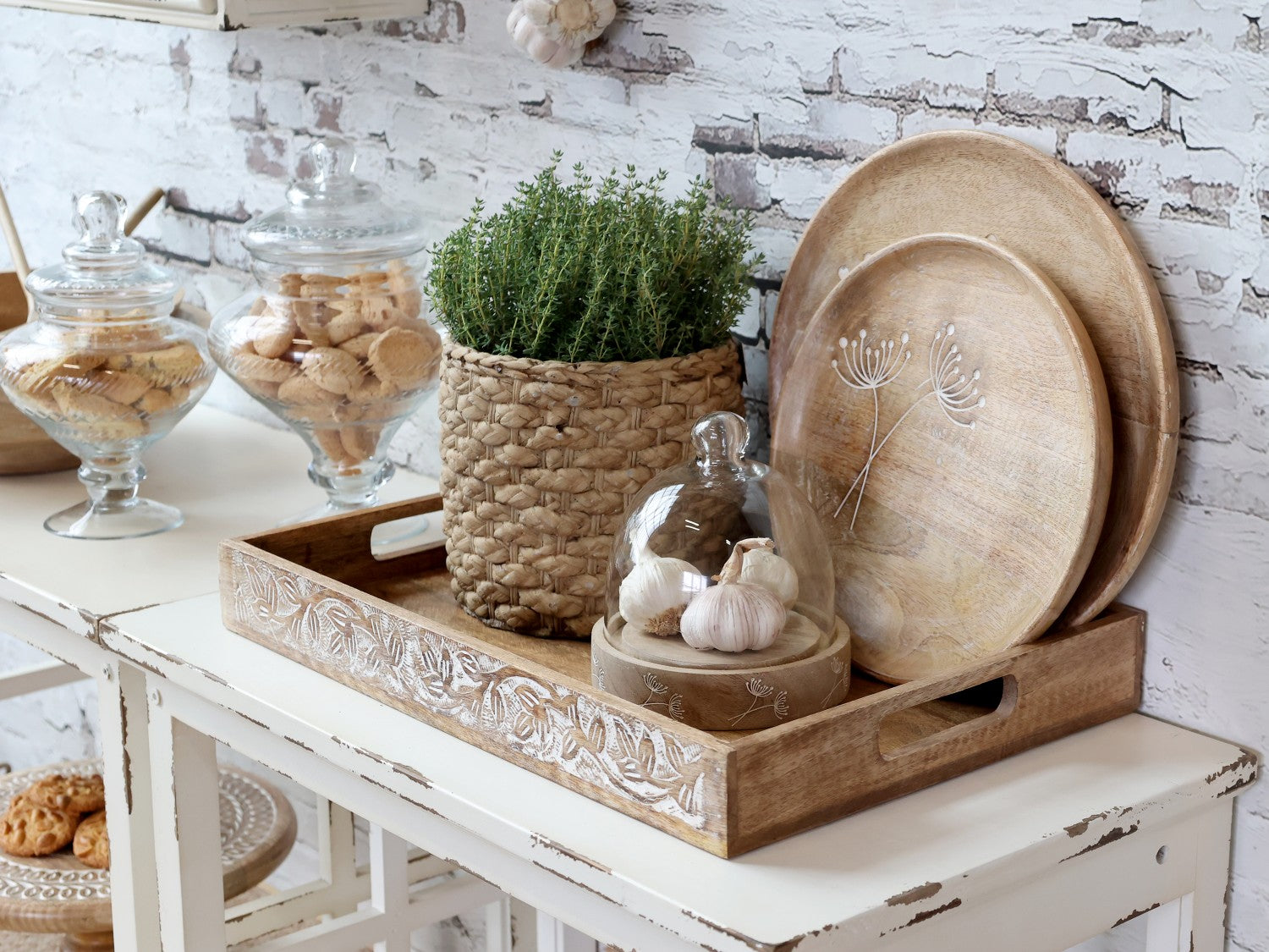 Chic Antique Tours puinen tarjotin / alusta 25 cm