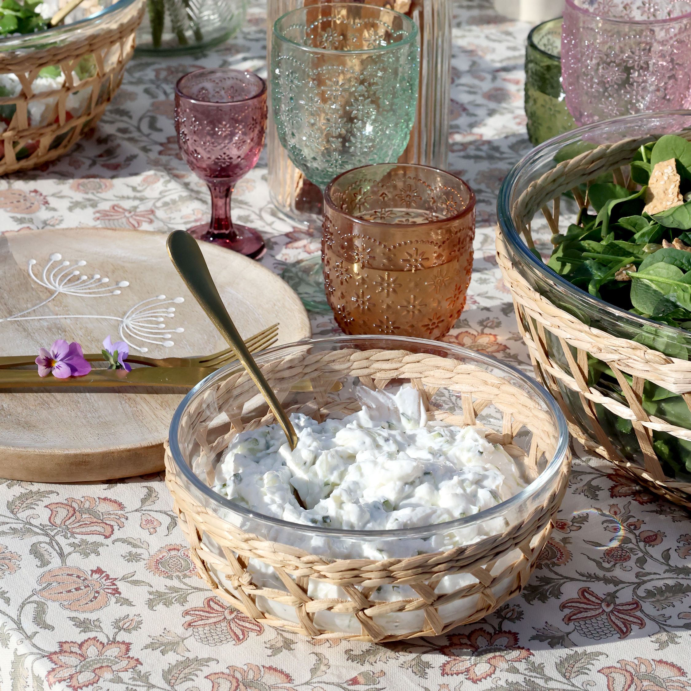 Chic Antique lasikulho punoskehyksellä 8,5 x 18 cm