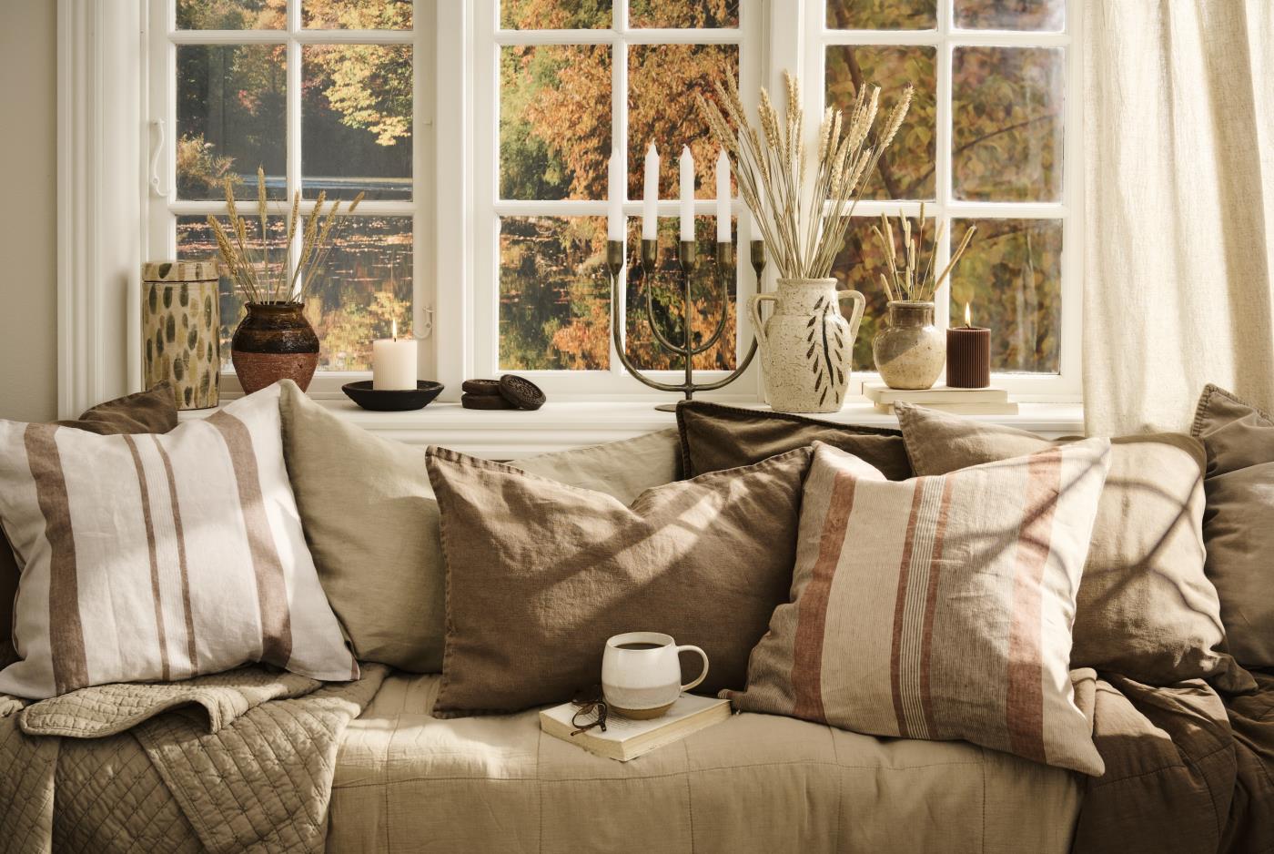 Ib Laursen tyynynpäällinen pellava 40 x 60 cm - Cafe Creme