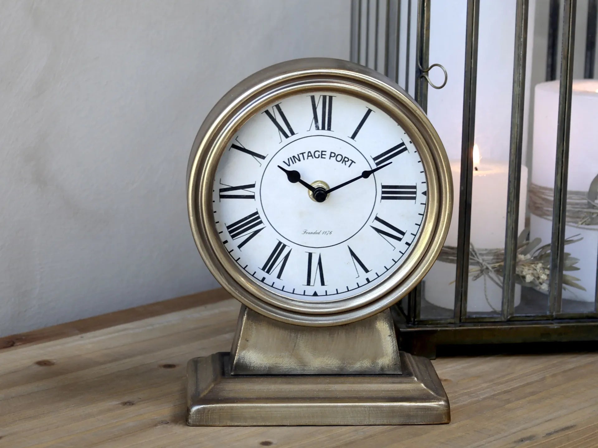 Chic Antique pöytäkello antiikkimessinki 21,5 x 16 x 9 cm