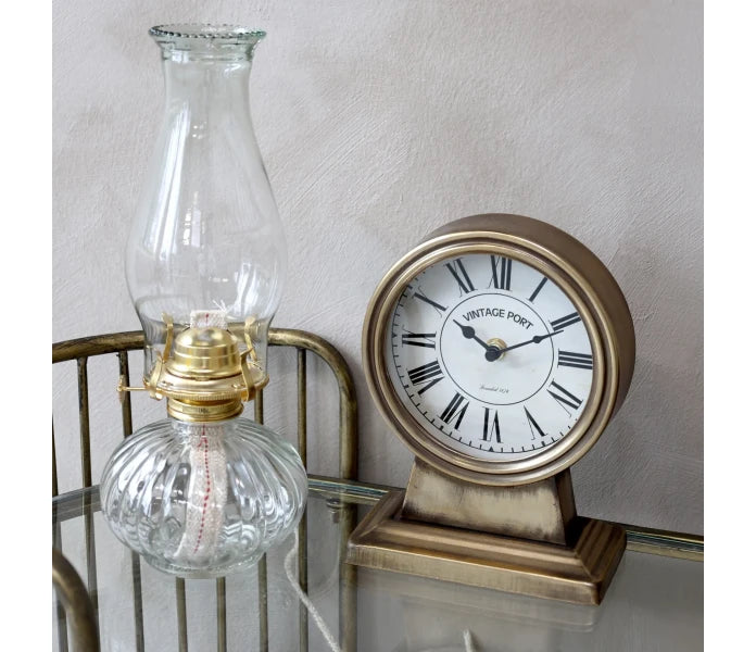 Chic Antique pöytäkello antiikkimessinki 21,5 x 16 x 9 cm