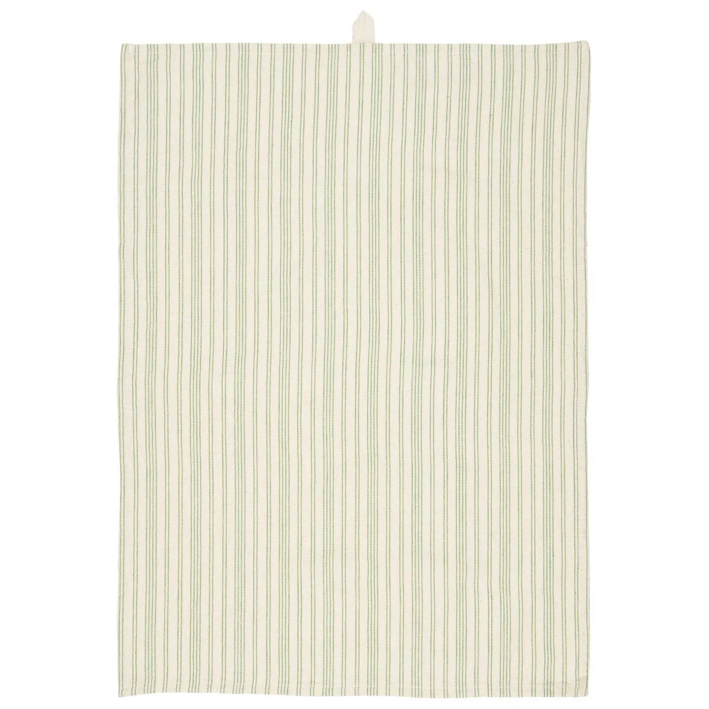 Ib Laursen keittiöpyyhe raidallinen vihreä / natural 50 x 70 cm