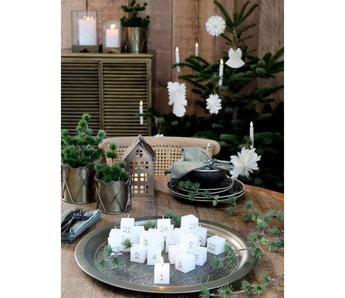 Chic Antique kynttilät numerot 1-24 valkoinen 24 kpl